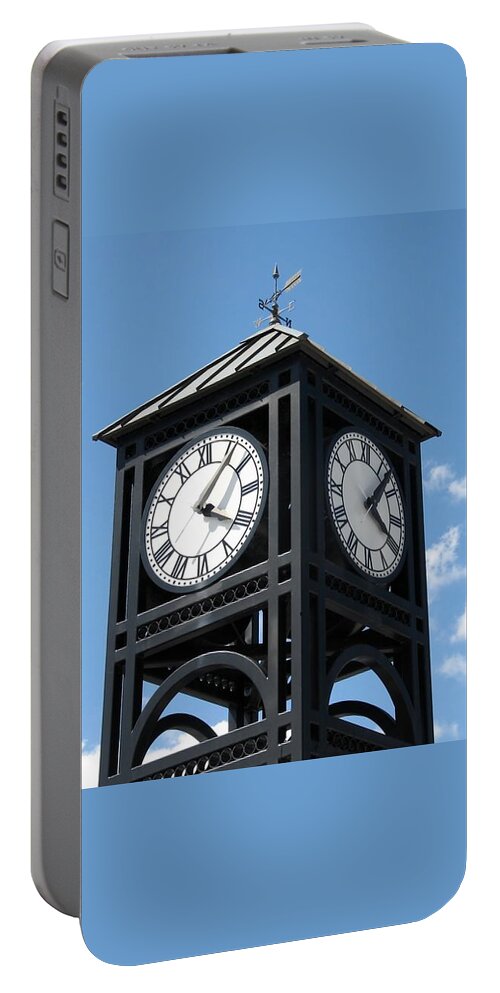 Clock Portable Battery Charger featuring the photograph Time and Time Again by Ann Horn