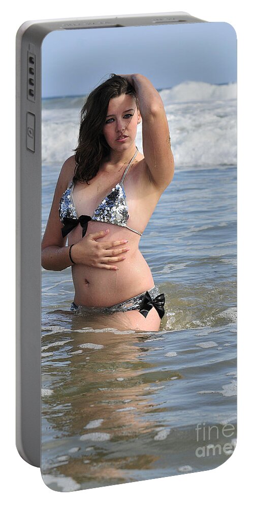 Girl Portable Battery Charger featuring the photograph Time for a Swim by Robert WK Clark