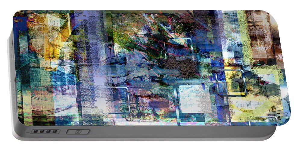 Abstract Portable Battery Charger featuring the digital art Time framing by Art Di