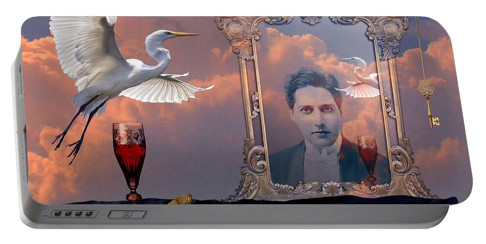 Surreal Portable Battery Charger featuring the digital art Time Reflection by Alexa Szlavics