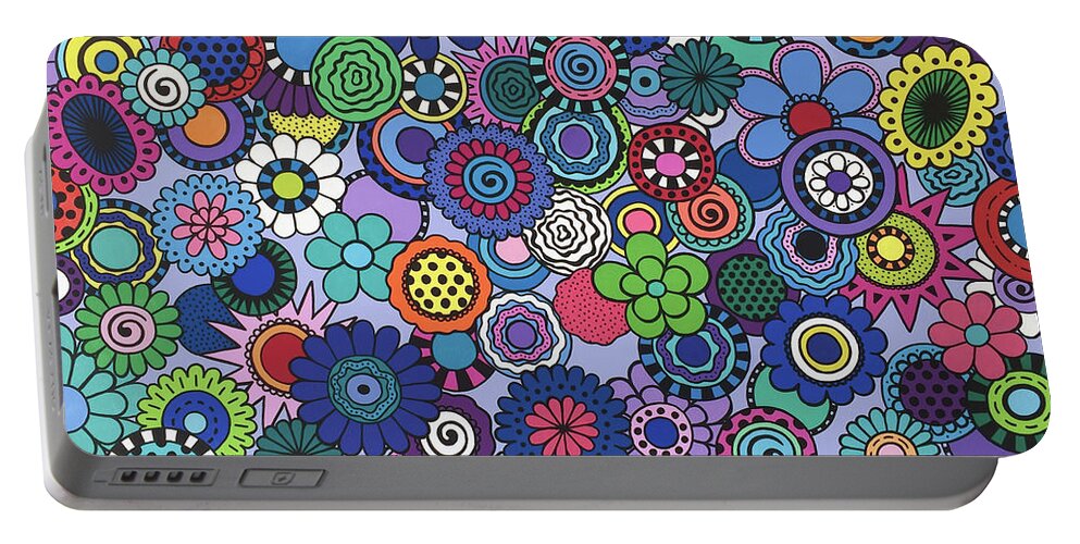 Flowers Portable Battery Charger featuring the painting Time to Bloom by Beth Ann Scott