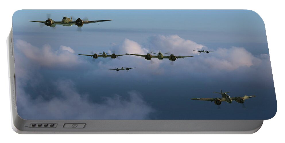 Raaf Portable Battery Charger featuring the digital art Timor Strike by Mark Donoghue