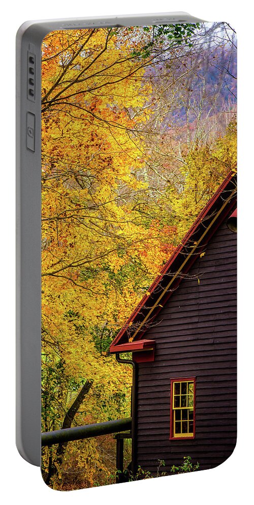 Landscape Portable Battery Charger featuring the photograph Tingler's Mill in Fall by Joe Shrader