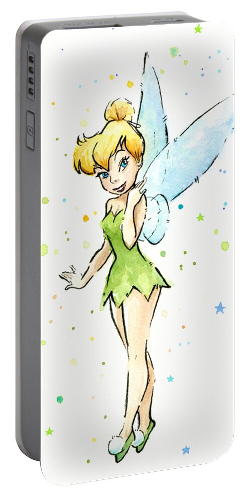 Tinker Portable Battery Charger featuring the painting Tinker Bell by Olga Shvartsur