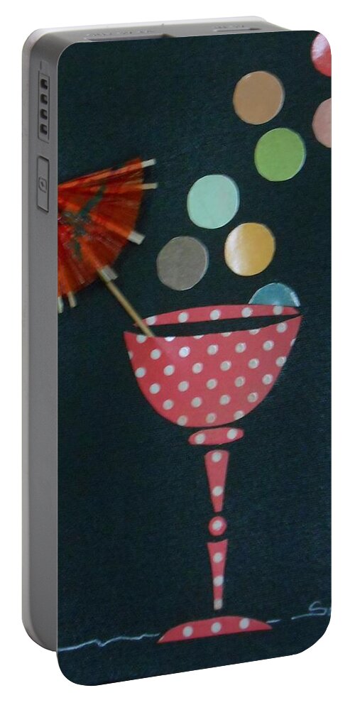 Champagne Portable Battery Charger featuring the mixed media Tiny Bubbles by Jayne Somogy