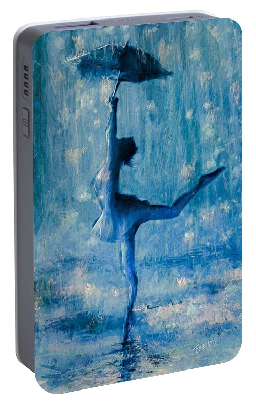 Tiny Portable Battery Charger featuring the painting Tiny Dancer by Mark Tonelli