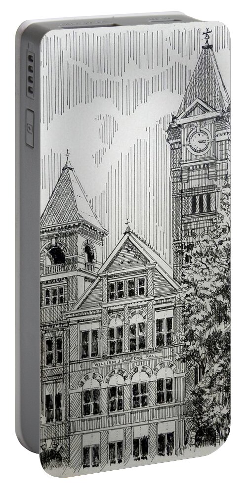 Auburn University Portable Battery Charger featuring the drawing Tisdale by Martha Tisdale