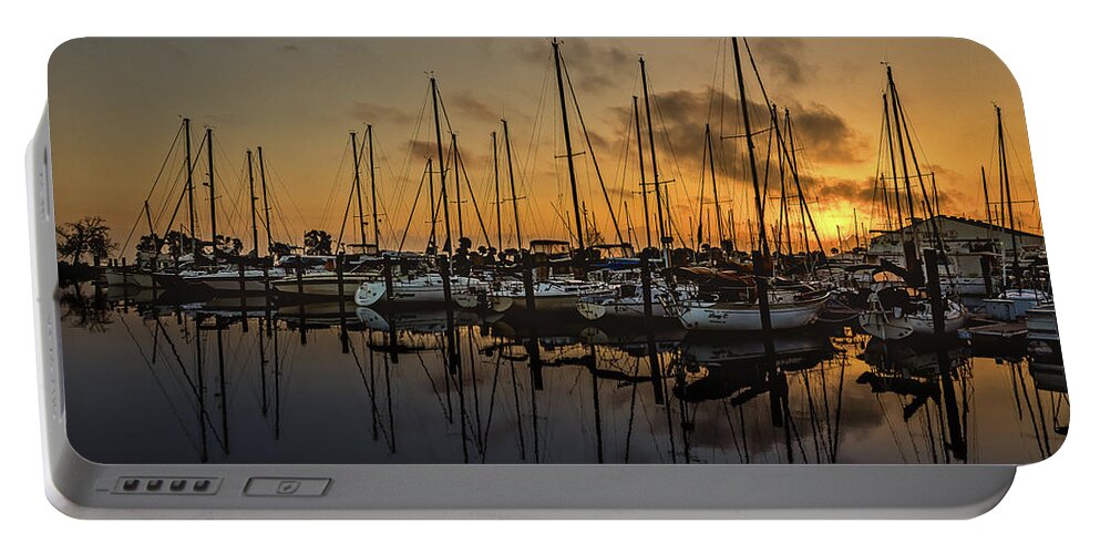 Florida Portable Battery Charger featuring the photograph Titusville Marina by Norman Peay