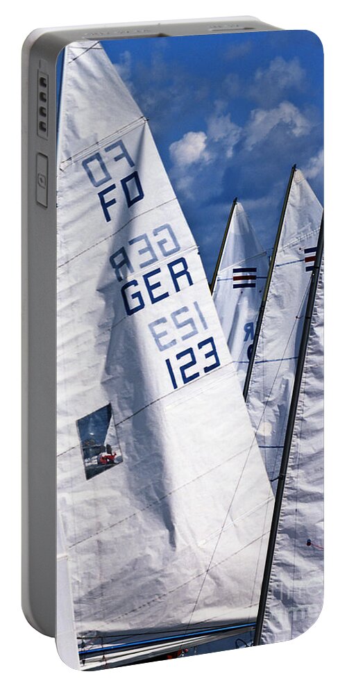 Sailboat Portable Battery Charger featuring the photograph To Sea - To Sea by Heiko Koehrer-Wagner