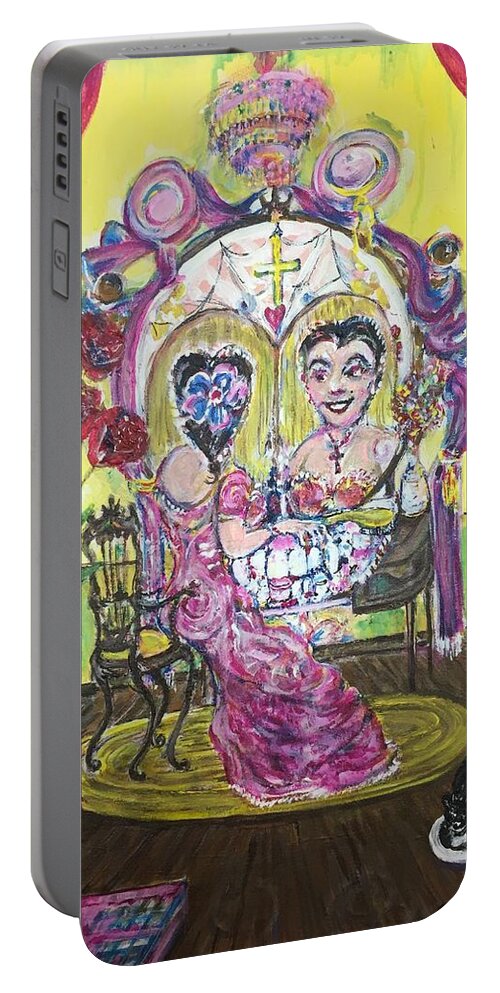 Todoesvanidad Portable Battery Charger featuring the painting Todo Es Vanidad by Jonathan Morrill