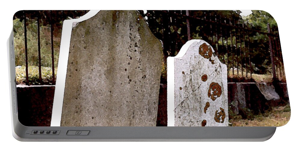 Cemetery Portable Battery Charger featuring the painting Together Through Time by Paul Sachtleben
