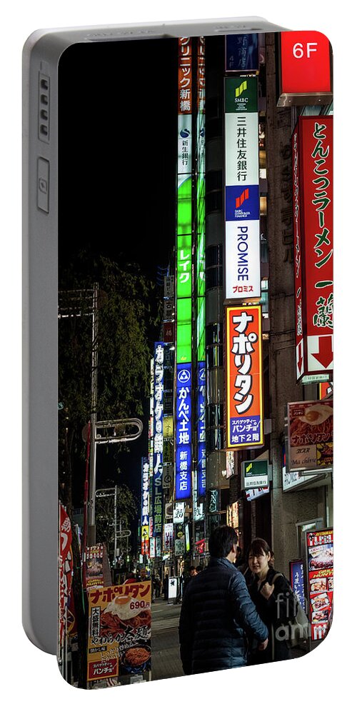 People Portable Battery Charger featuring the photograph Tokyo Neon, Japan by Perry Rodriguez
