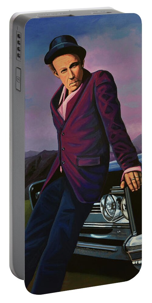 Tom Waits Portable Battery Charger featuring the painting Tom Waits by Paul Meijering
