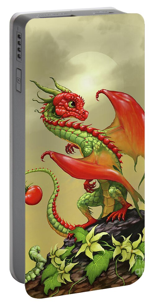 Tomato Portable Battery Charger featuring the digital art Tomato Dragon by Stanley Morrison