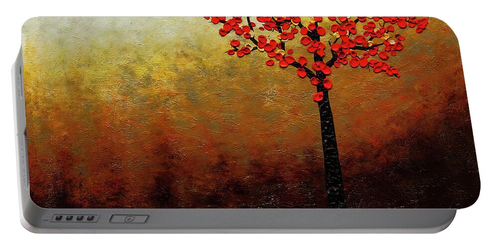 Art Portable Battery Charger featuring the painting Top of the Hill by Carmen Guedez