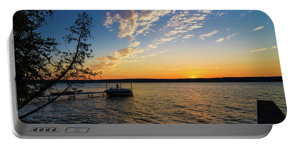 Torch Lake Portable Battery Charger featuring the photograph Torch Lake 3688 by Jana Rosenkranz