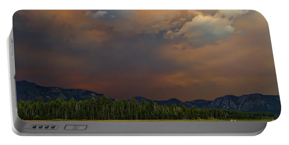 Fire Sky Portable Battery Charger featuring the photograph Tormented Sky by Mitch Shindelbower
