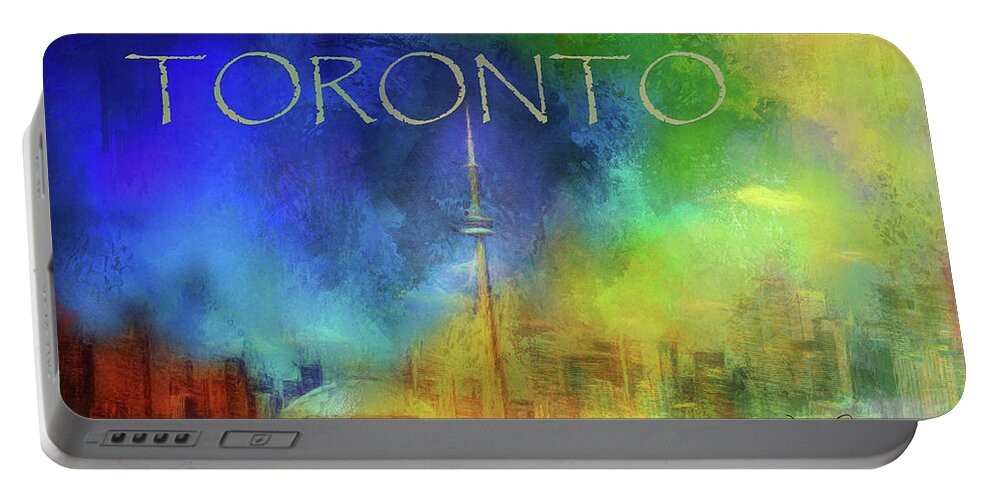 Toronto Portable Battery Charger featuring the digital art Toronto - Cityscape by Nicky Jameson