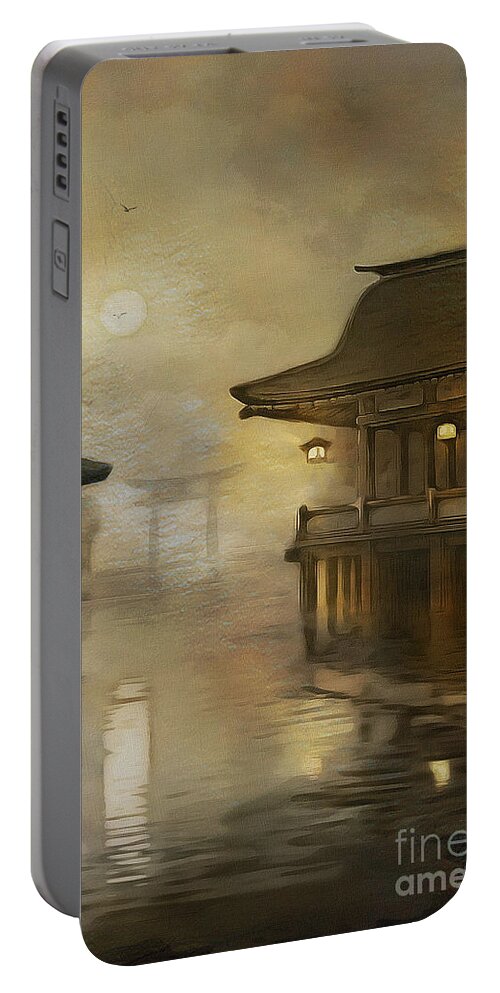 Asia Portable Battery Charger featuring the digital art Torri by Andrzej Szczerski
