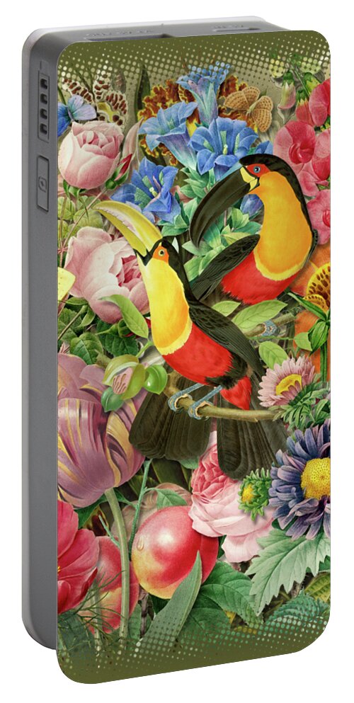 Antique Portable Battery Charger featuring the painting Toucans by Gary Grayson