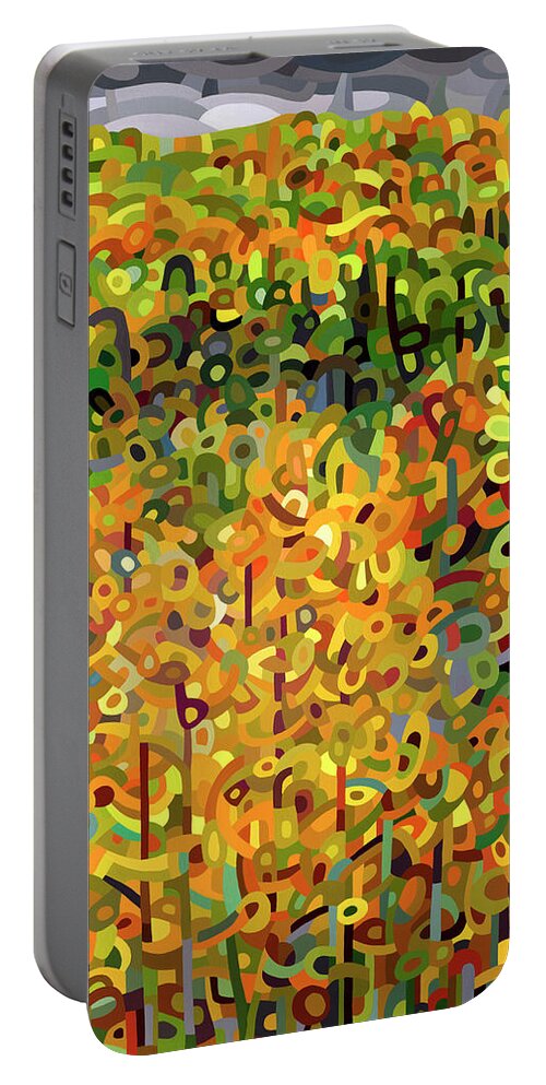 Fine Art Portable Battery Charger featuring the painting Towards Autumn by Mandy Budan