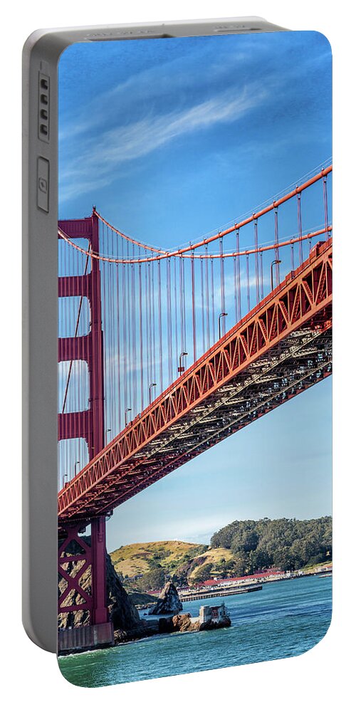 America Portable Battery Charger featuring the photograph Tower on Golden Gate by Darryl Brooks
