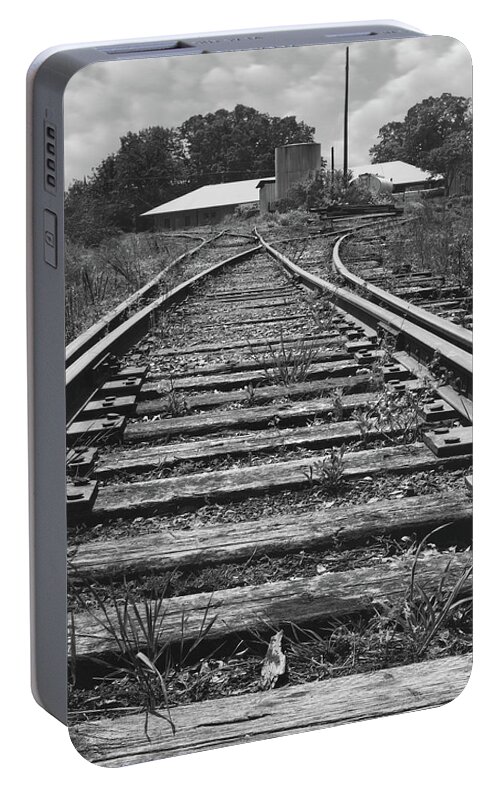 Railroad Tracks Portable Battery Charger featuring the photograph Tracks by Mike McGlothlen