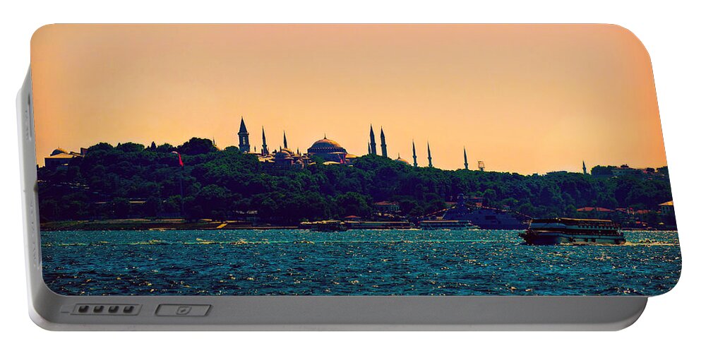 Tranquility Portable Battery Charger featuring the photograph Tranquil evening in Istanbul by Lilia S