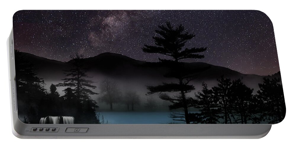 Tranquility Portable Battery Charger featuring the digital art Tranquility at Night by Lisa Lambert-Shank