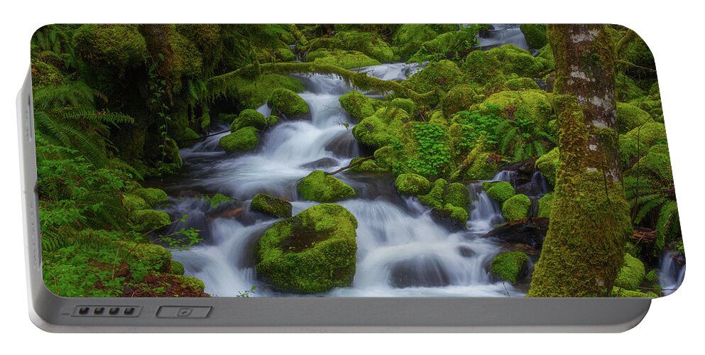 Mossy Portable Battery Charger featuring the photograph Tranquility Creek by Darren White