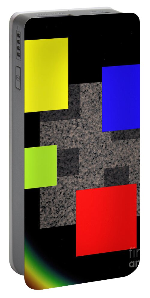 Abstract Portable Battery Charger featuring the digital art Transformation II by Richard Rizzo