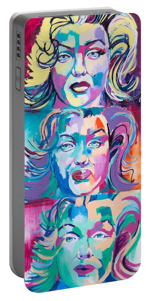 Marilyn Monroe Portable Battery Charger featuring the painting Transition by Janice Westfall