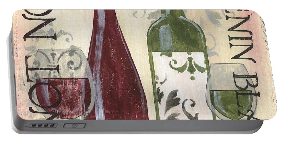 Wine Portable Battery Charger featuring the painting Transitional Wine 1 by Debbie DeWitt