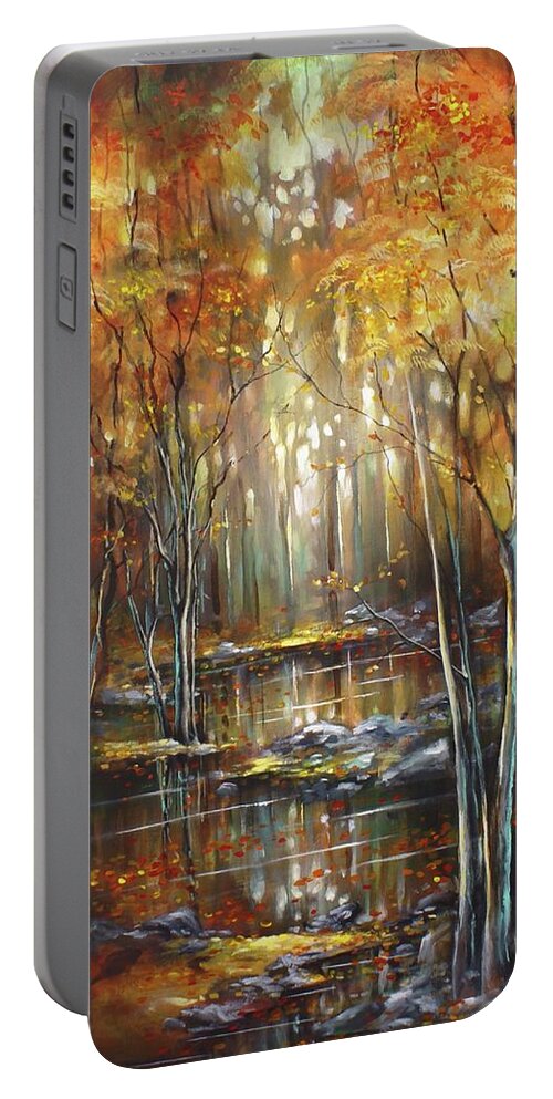 Landscape Portable Battery Charger featuring the painting Transitions by Michael Lang