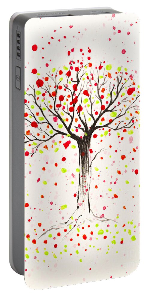 Tree Portable Battery Charger featuring the painting Tree Explosion by Stefanie Forck