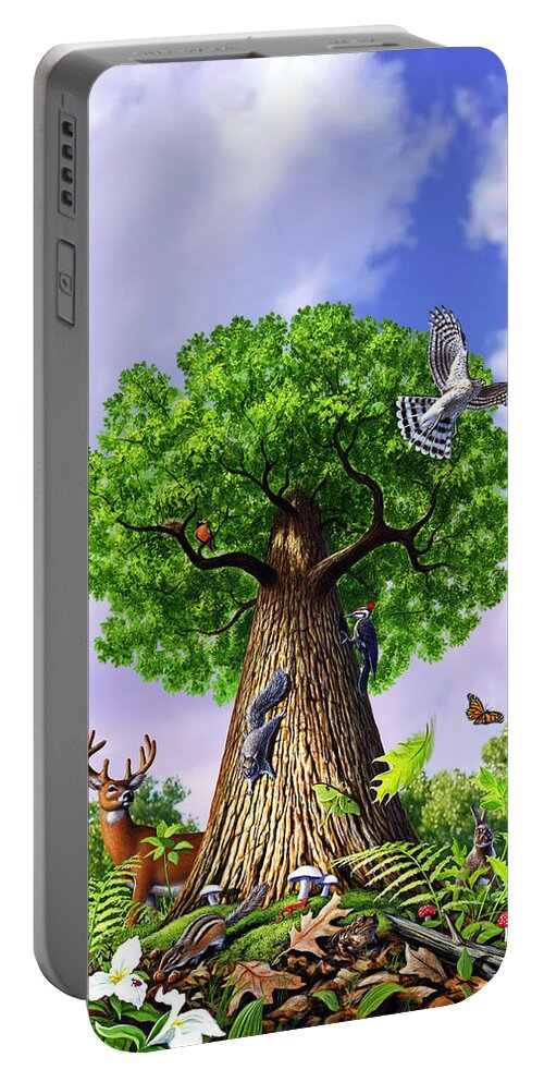 Tree Portable Battery Charger featuring the painting Tree of Life by Jerry LoFaro