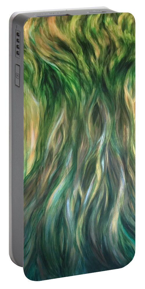 Tree Portable Battery Charger featuring the painting Tree of Wisdom by Michelle Pier