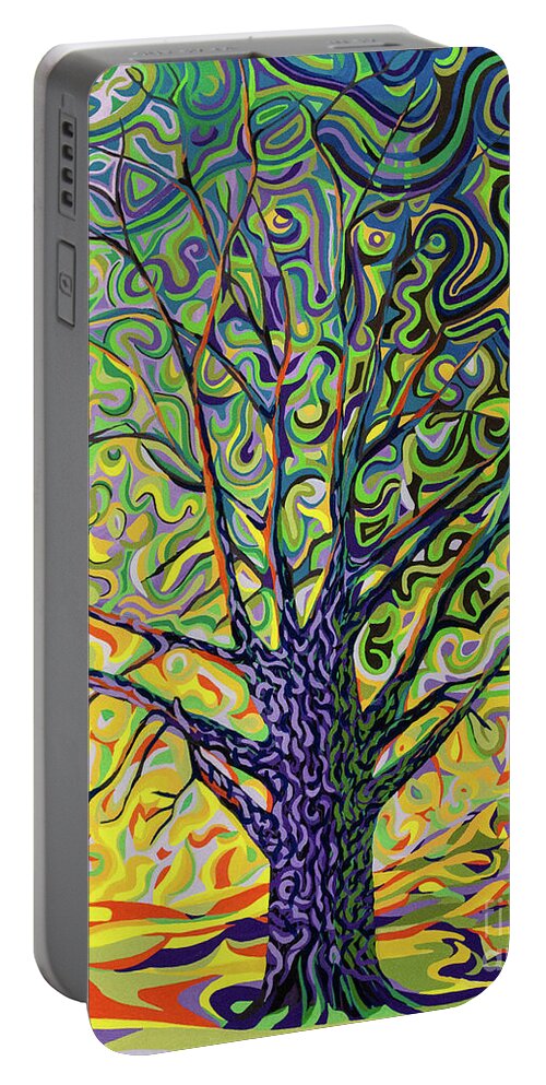 Tree Portable Battery Charger featuring the painting Treevolution by Robert Yaeger