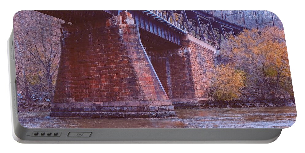 Train Bridge Portable Battery Charger featuring the photograph Trestle by Paul Kercher