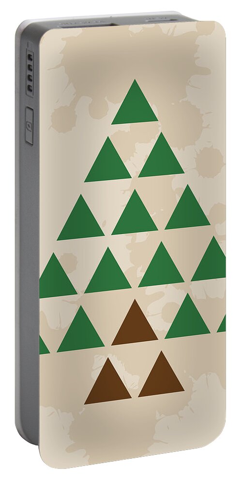 Triangles Portable Battery Charger featuring the digital art Triangle Tree by K Bradley Washburn