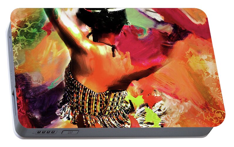Tribe Portable Battery Charger featuring the painting Tribal Dance 0321 by Gull G