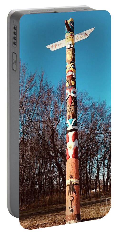 Totem Pole Portable Battery Charger featuring the photograph Tribal Signs by Michael Krek