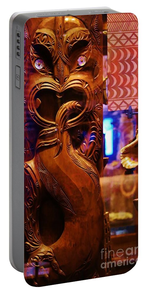 Wood Carving Portable Battery Charger featuring the photograph Tribute to New Zealand by Craig Wood