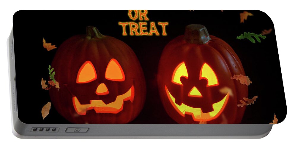 Halloween Portable Battery Charger featuring the photograph Trick or Treat by Cathy Kovarik