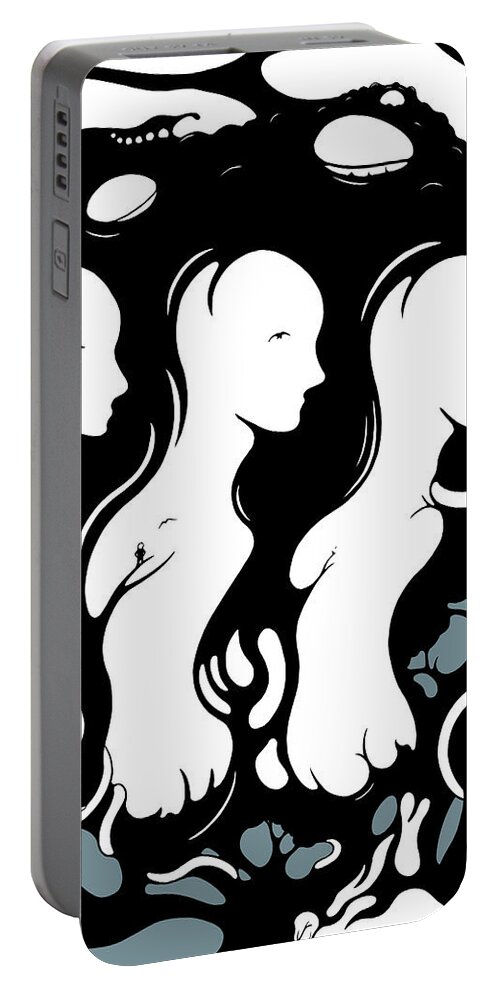 Branch Portable Battery Charger featuring the digital art Trilogy by Craig Tilley