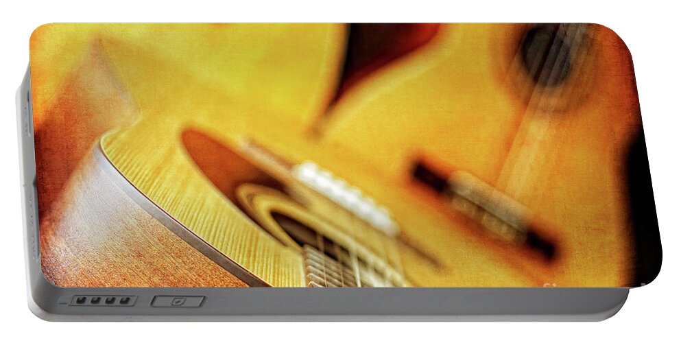 Trio Portable Battery Charger featuring the photograph Trio of Acoustic Guitars by Lincoln Rogers