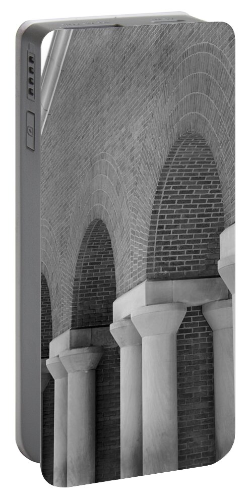 Houstonian Portable Battery Charger featuring the photograph Trio of Arches at the Waterwall by Angela Rath