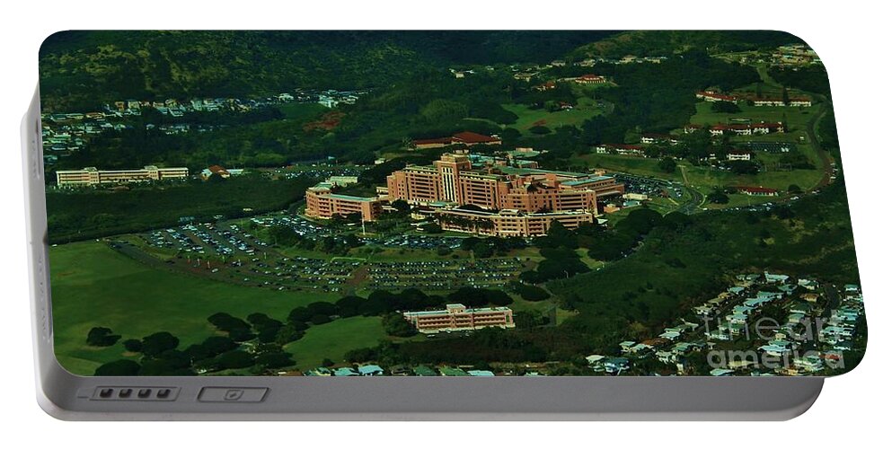 Aerial Portable Battery Charger featuring the photograph Tripler Army Medical Center Honolulu by Craig Wood