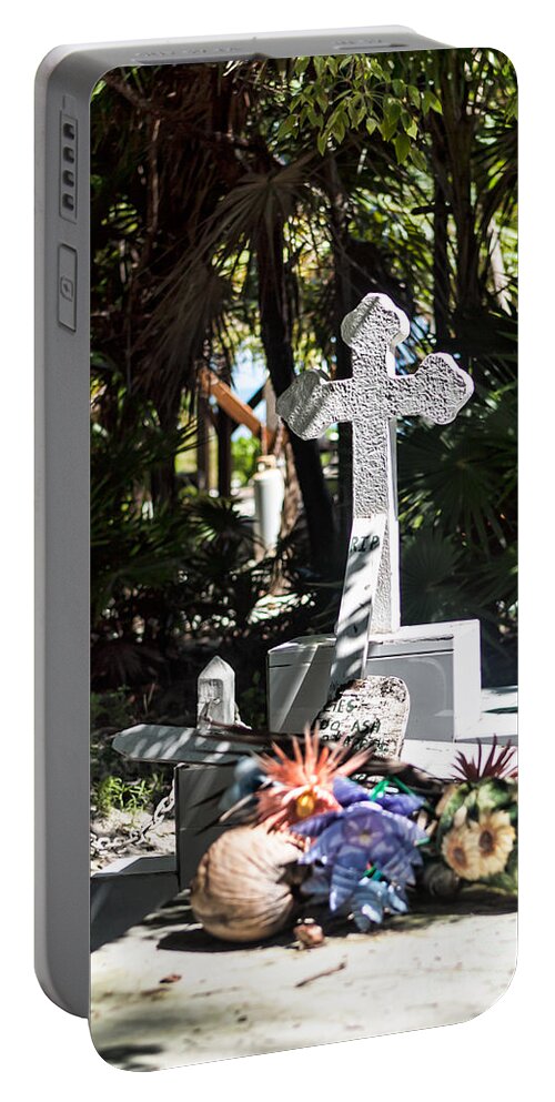 Belize Portable Battery Charger featuring the photograph Tropical Cemetery by Lawrence Burry