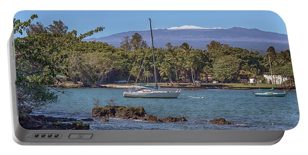 Hilo Portable Battery Charger featuring the photograph Tropical Snow by Susan Rissi Tregoning